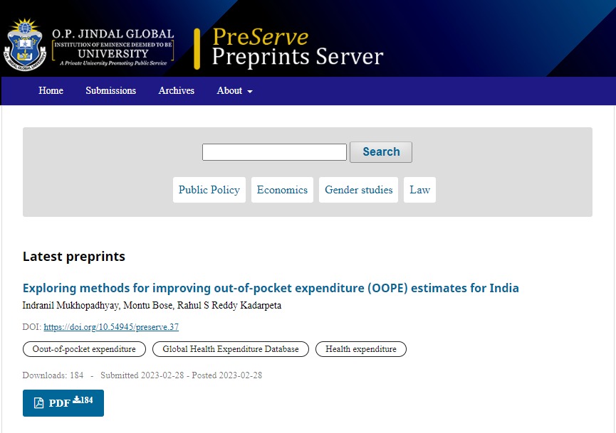 Screenshot of Preserv Repository Home page